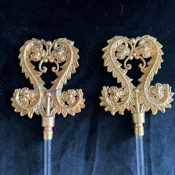 Vintage Perfume Bottle Gold Ormolu Filigree Amber Glass Hollywood Regency￼￼ - Picture 8 of 10